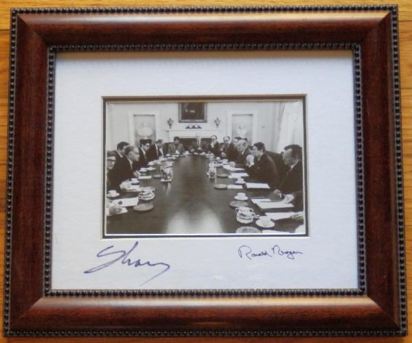 NEW ITEM Ronald Reagan and Yitzhak Shamir Meeting Photo Signed